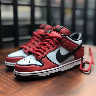 Red and Black on White