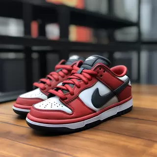 Red and Black on White - no laces